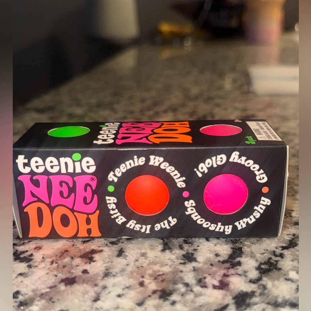 NEW 3-Pack Needoh by Schylling Teenies Squishy Squeeze Toys | Green Orange Pink - Picture 2 of 4